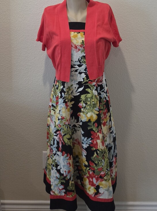 Lane Bryant Dresses & Skirts - Lane Bryant Summer Dress & Coral Open Cardigan